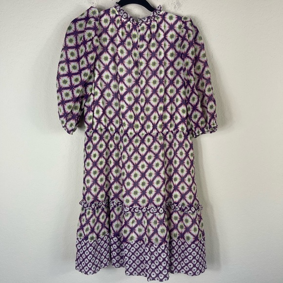 Marie Oliver Bryer Metallic Geometric Print Dress Size Large - Picture 8 of 10